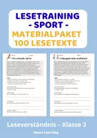 Vorschau - Stundenentwürfe - XL Lesetraining Sport Materialpaket – Leseverständnis Klasse 3 | 100 Lesetexte mit Lösungen - Deckblatt