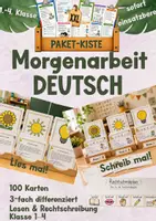Vorschau - Bildkarten - Paketkiste - Morgenarbeit Deutsch – „Lies mal!“ & „Schreib mal!“ | 100 Karten | 3-fach differenziert | Lesen & Rechtschreibung | Klasse 1–4 - Deckblatt