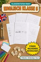Vorschau - Unterrichtsreihen - Englisch Klasse 6 Paket – 16 Materialien: Grammatik, London & Dominos - Deckblatt