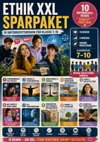 Vorschau - Unterrichtsreihen - XXL Sparpaket Ethik – Werte, Verantwortung & Gesellschaft · 10 Unterrichtsreihen · 30 Unterrichtseinheiten | Sekundarstufe I (Klasse 7–10) - Deckblatt