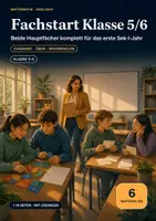 Vorschau - Arbeitsblätter - Fachstart Klasse 5/6 – Mathematik & Englisch komplett | 6 Materialien, 118 Seiten - Deckblatt