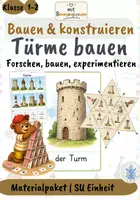Vorschau - Stundenentwürfe - Materialpaket Türme bauen | Unterrichtseinheit & Triomino - Deckblatt