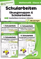 Vorschau - Arbeitsblätter - Mathematikschularbeiten 4. Klasse – Komplettpaket | Übungsmappen & Schularbeiten - Deckblatt