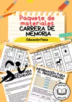 Vista previa - Hojas de trabajo - Carrera de memoria - Paquete de materiales - Educación Física - Portada