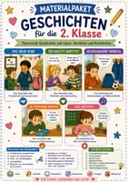 Vorschau - Arbeitsblätter - Materialpaket: 5 Geschichten für die 2.Klasse: lesen, schreiben, Bilder sortieren, ausmalen - Deckblatt