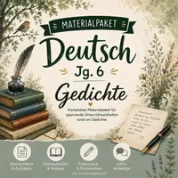 Vorschau - Arbeitsblätter - Deutsch Jg. 6 Gedichte Materialpaket - Deckblatt