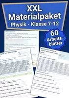 Vorschau - Arbeitsblätter - XXL Materialpaket - Physik Arbeitsblätter Klasse 7 bis 12 - Deckblatt