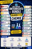 Vorschau - Unterrichtsreihen - 🧪⚗️ Das große Chemie-Unterrichtsbundle – Klasse 7 & 8 🔥💧 ✨ 20 Themen/ 294 Seiten: 📚 Inkl. Einstiege & Ausstiege • Arbeitsblätter • Lösungsblätter • Experimente & Versuche • Quiz & Aufgaben • Videos & Links • Übersichten & Merkkästen | Sofort einsetzbar - Deckblatt