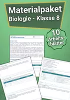 Vorschau - Arbeitsblätter - Materialpaket - Biologie Klasse 8 - Arbeitsblätter - Deckblatt