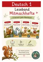 Vorschau - Arbeitsblätter - Materialpaket Leseband 4 tierische Mitmachhefte für Klasse 1 und 2 - Deckblatt