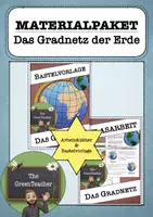 Vorschau - Arbeitsblätter - Materialpaket Gradnetz der Erde Arbeitsblätter & Bastelvorlage Klasse 5–6 – Erklärungen und Übungen (Erdkunde) - Deckblatt
