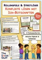 Vorschau - Arbeitsblätter - Ich-Botschaften Grundschule: Konflikte lösen - Rollenspiele + Streitlöser - Deckblatt