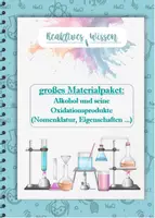 Vorschau - Arbeitsblätter - großes Materialpaket: Alkohol und seine Oxidationsprodukte (Nomenklatur, Eigenschaften, etc.) - Deckblatt