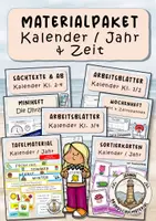 Vorschau - Arbeitsblätter - Kalender Klasse 1 - 4 Materialpaket - Deckblatt