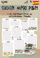 Vorschau - Spiele - MEGAPAKET Spanisch Wortsuchrätsel (40+ Suchsel): Wortschatz spielerisch üben - Deckblatt
