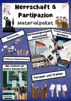 Vorschau - Arbeitsblätter - Herrschaft & Partizipation Materialpaket: Demokratie, politische Beteiligung, Wahlen, Grundrechte & Rechtsstaat - Deckblatt