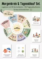 Vorschau - Poster - Morgenkreis- & Tagesablauf-Set für Kita & Grundschule | Legekreis mit 30 Symbolkarten + 105 Bildkarten - Deckblatt