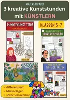 Vorschau - Unterrichtsreihen - Kunstunterricht Klasse 5–7: Kusama, Rousseau & Britto – differenziertes Materialpaket - Deckblatt