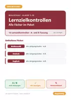 Vorschau - Klassenarbeiten - Lernzielkontrollen Realschule Klasse 5–10 - alle Fächer - Deckblatt
