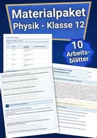 Vorschau - Arbeitsblätter - Materialpaket - Physik Klasse 12 - Arbeitsblätter - Deckblatt