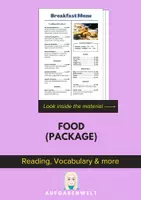 Vorschau - Unterrichtsreihen - Food - Package: Reading, Vocabulary & more - Deckblatt