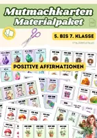 Vorschau - Anderer Materialtyp - Materialpaket Mutmachkarten | Verschiedene Designs mit positiven Affirmationen für Schüler:innen | Klasse 5–7 - Deckblatt