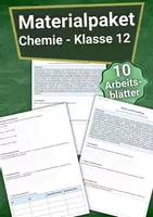 Vorschau - Arbeitsblätter - Materialpaket - Chemie Klasse 12 - Arbeitsblätter - Deckblatt