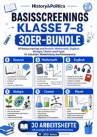Vorschau - Arbeitsblätter - Basisscreenings Klasse 7–8 30er-Bundle - Deckblatt
