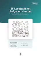 Vorschau - Arbeitsblätter - Herbst – 25 Lesetexte mit 200 Aufgaben & Lösungen | Klasse 3–4 - Deckblatt