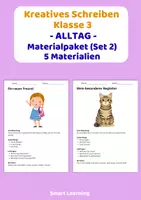 Vorschau - Stundenentwürfe - Materialpaket Kreatives Schreiben Klasse 3 Alltag - 5 Materialien (Set 2) - Deckblatt