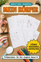 Vorschau - Unterrichtsreihen - Mein Körper & die 5 Sinne – 19 Materialien Grundschule fächerübergreifend - Deckblatt