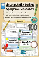 Vorschau - Stationenlernen - Übungshefte Mathe (Klasse 2) - wachsendes Sparpaket - Deckblatt