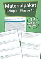 Vorschau - Arbeitsblätter - Materialpaket - Biologie Klasse 10 - Arbeitsblätter - Deckblatt