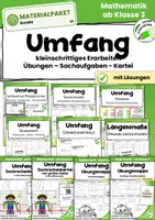 Vorschau - Arbeitsblätter - Umfang berechnen – MEGA-Komplettpaket mit Lösungen | ab Klasse 3 - Deckblatt