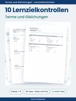 Vorschau - Test - Terme und Gleichungen - Komplettpaket mit 10 Lernzielkontrollen - Deckblatt