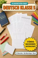 Vorschau - Stundenentwürfe - Deutsch Klasse 5 Paket – 11 Materialien: Rechtschreibung, Grammatik & Spickzettel - Deckblatt