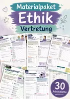 Vorschau - Stundenentwürfe - Materialpaket Ethik Vertretungsstunden Klasse 5-10 | 30 Arbeitsblätter - Deckblatt
