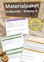 Vorschau - Arbeitsblätter - Materialpaket – Erdkunde Klasse 5 – Arbeitsblätter - Deckblatt