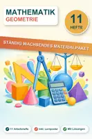 Vorschau - Arbeitsblätter - Geometrie Arbeitshefte Paket – 11 Hefte: Körper, Pythagoras & Trigonometrie - Deckblatt