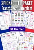 Vorschau - Poster - Materialpaket Französisch - 20 Spickzettel & Merkblätter | Grammatik, Landeskunde und Kommunikation - Deckblatt