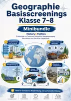 Vorschau - Arbeitsblätter - Geographie Basisscreenings Klasse 7–8 Minibundle - Deckblatt