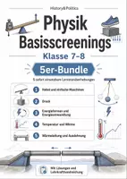 Vorschau - Arbeitsblätter - Physik Basisscreenings Klasse 7–8 5er-Bundle - Deckblatt