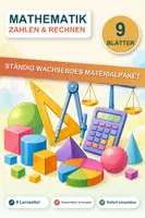 Vorschau - Poster - Zahlen & Rechnen Spickzettel Paket – 9 Lernzettel Mathematik Klasse 5-7 - Deckblatt