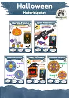 Vorschau - Mal- und Bastelvorlagen - Materialpaket Halloween | Kunst und basteln Grundschule Herbst, Klasse 1, Klasse 2, Klasse 3, Klasse 4 - Deckblatt