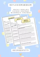 Vorschau - Arbeitsblätter - Materialpaket Reflexionsbogen - Deckblatt