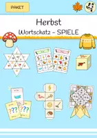 Vorschau - Spiele - HERBST - Spielepaket - Vokabeln lernen - Deckblatt