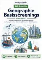 Vorschau - Arbeitsblätter - Geographie Basisscreenings Klasse 9–10 Bundle - Deckblatt