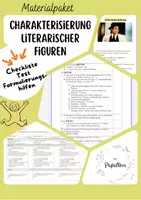 Vorschau - Stundenentwürfe - Materialpaket Charakterisierung literarischer Figuren - Deckblatt