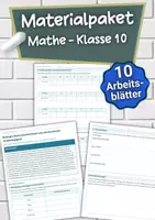 Vorschau - Arbeitsblätter - Materialpaket – Mathematik Klasse 10 – Arbeitsblätter - Deckblatt