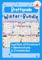 Vorschau - Stundenentwürfe - Winter-Brettspiel-Bundle | Grundschule | DaZ/DaF/Deutsch - Deckblatt